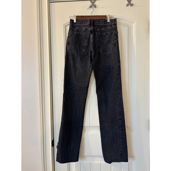 ZARA Black Straight Leg Jeans Womens US 6 EUR 38 Y2K Retro Denim Pants Mid Rise - Picture 2 of 12